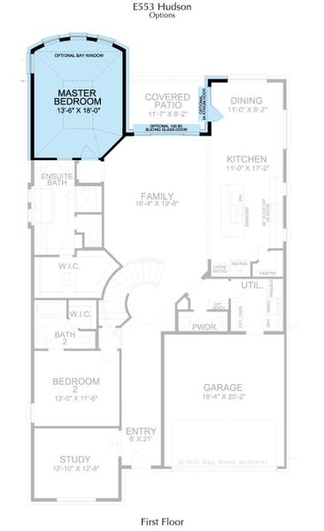 2D floor plan layout for the Hudson by Landon Homes in East Village - Classic Series, Frisco, TX (Image 25).