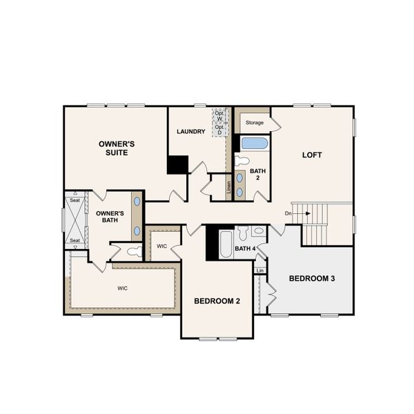 2D floor plan layout of this home in The Oaks, Mount Juliet, TN (Image 5).