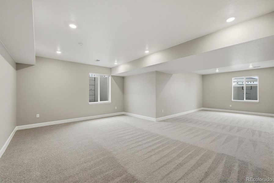 Finished basement living area