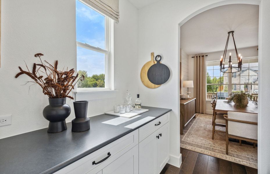 Additional Counter and Cabinet Space off the Kitchen