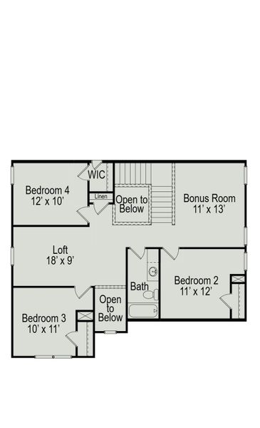 The Georgetown II Second Floorplan