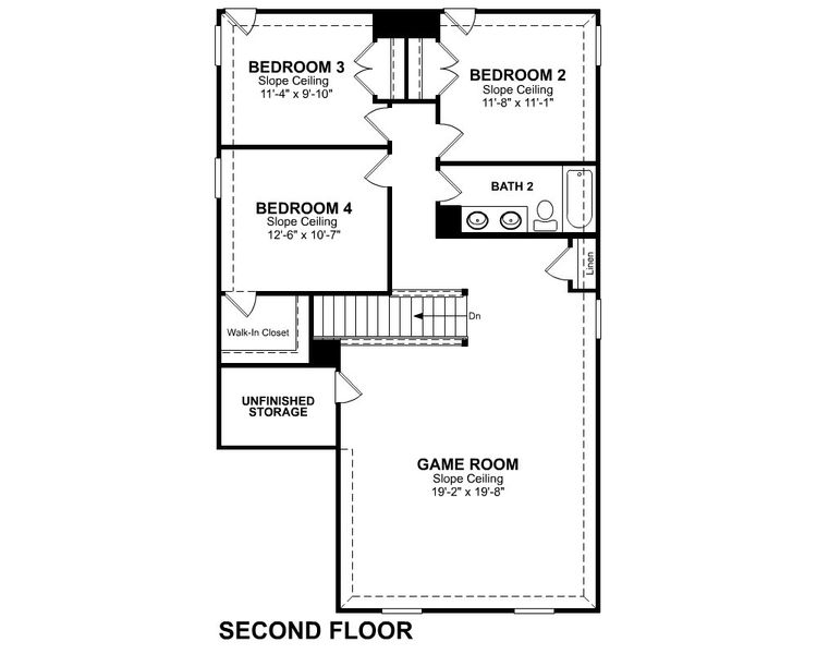 2D floor plan layout of this home in Laurel Landing, Alvin, TX (Image 3).