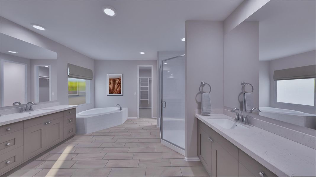 Furnished interior view inside a new home in Bridgeland, Cypress (Image 5).