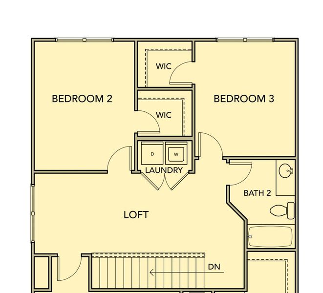 2D floor plan layout for the Seaside by Kerley Family Homes in Sawmill Creek, Austell, GA (Image 8).