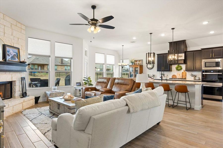 Furnished interior view inside a new home in Abe's Landing, Granbury (Image 28). Furnished interior view inside a new home in Abe's Landing, Granbury (Image 28).