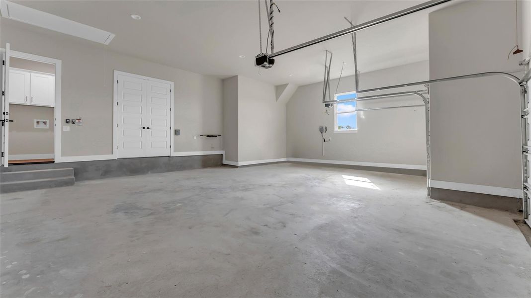 Garage with baseboards