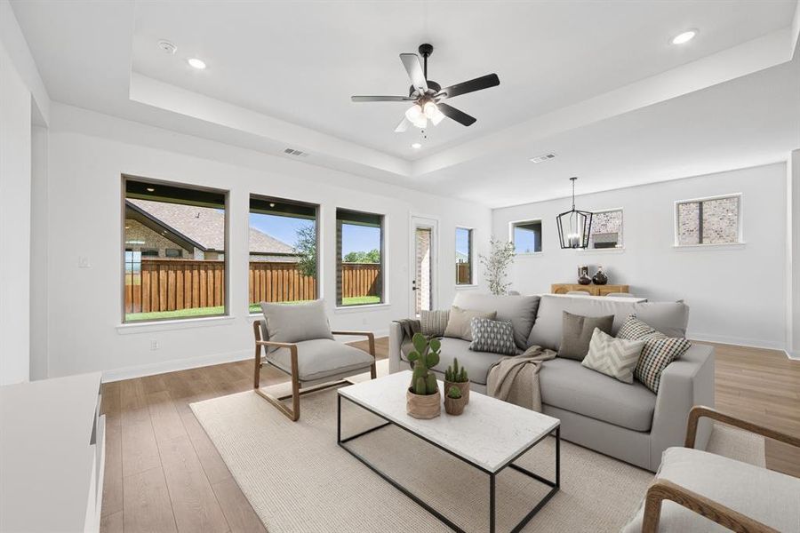 Furnished interior view inside a new home in Terraces – Classics, Rockwall (Image 10). Furnished interior view inside a new home in Terraces – Classics, Rockwall (Image 10).