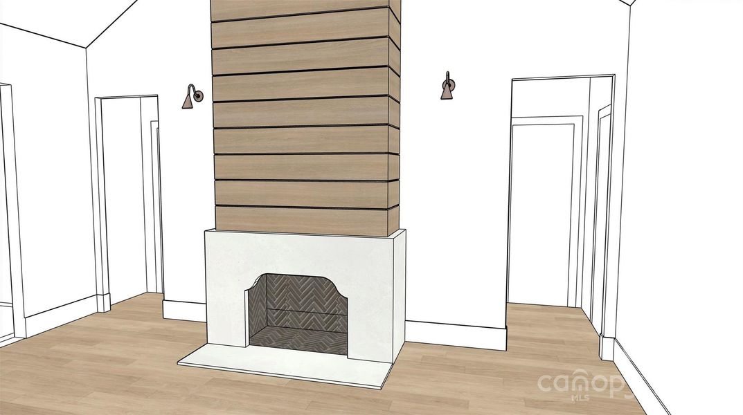 Cast stone Fireplace in Great Room