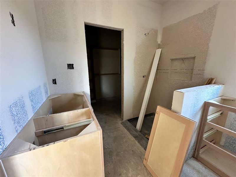 Bathroom with concrete floors