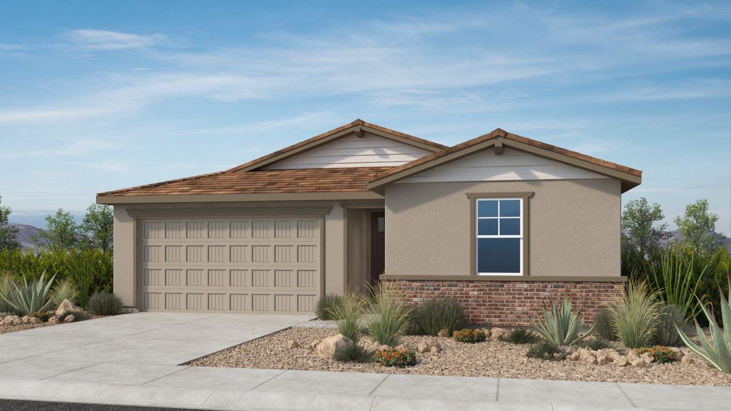 Representative exterior photo of a completed home built from the Ashton by Taylor Morrison in Artisan at Asante Vista Collection, Surprise, AZ (Image 2). Representative exterior photo of a completed home built from the Ashton by Taylor Morrison in Artisan at Asante Vista Collection, Surprise, AZ (Image 2).