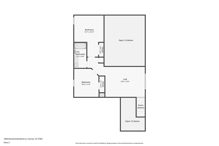 2D floor plan layout of this home in Evergreen 40', Conroe, TX (Image 6).