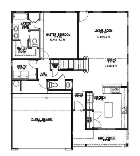2D floor plan layout of this home in Lexington Heights 50', Willis, TX (Image 3).