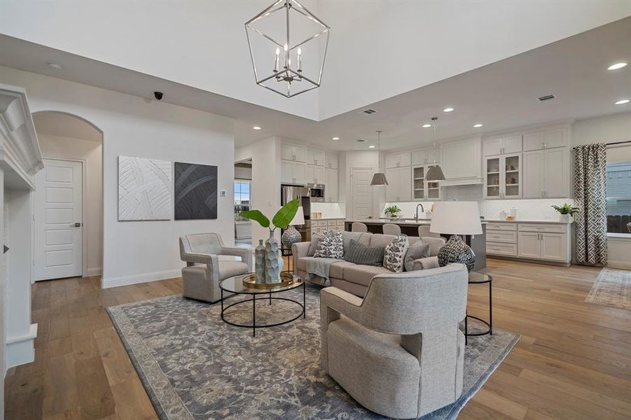 Furnished interior view inside a new home in The Lakes at Parks of Aledo, Aledo (Image 9). Furnished interior view inside a new home in The Lakes at Parks of Aledo, Aledo (Image 9).