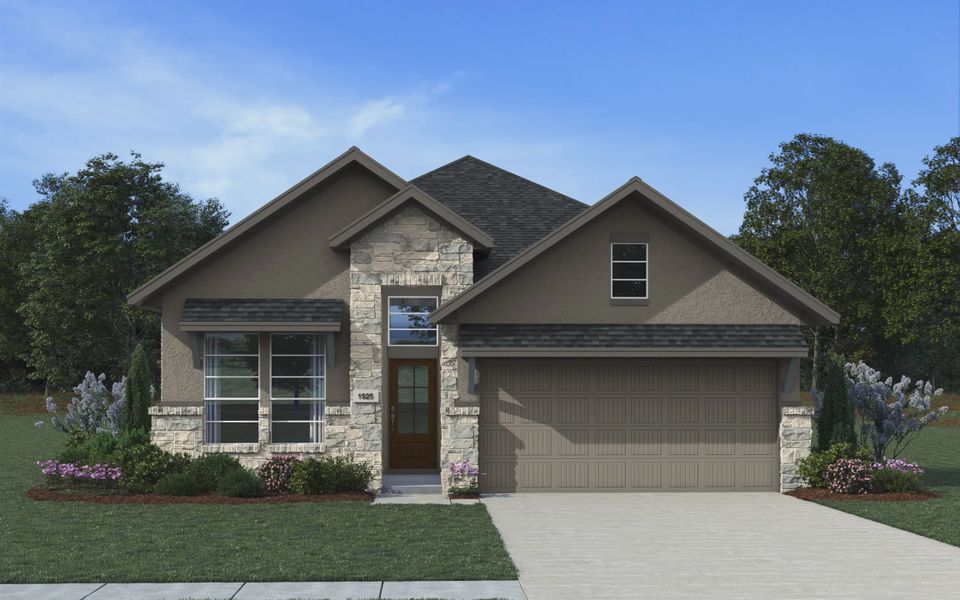 Representative exterior photo of a completed home built from the Austin by Chesmar Homes in Brookewater 45's, Rosenberg, TX (Image 3).
