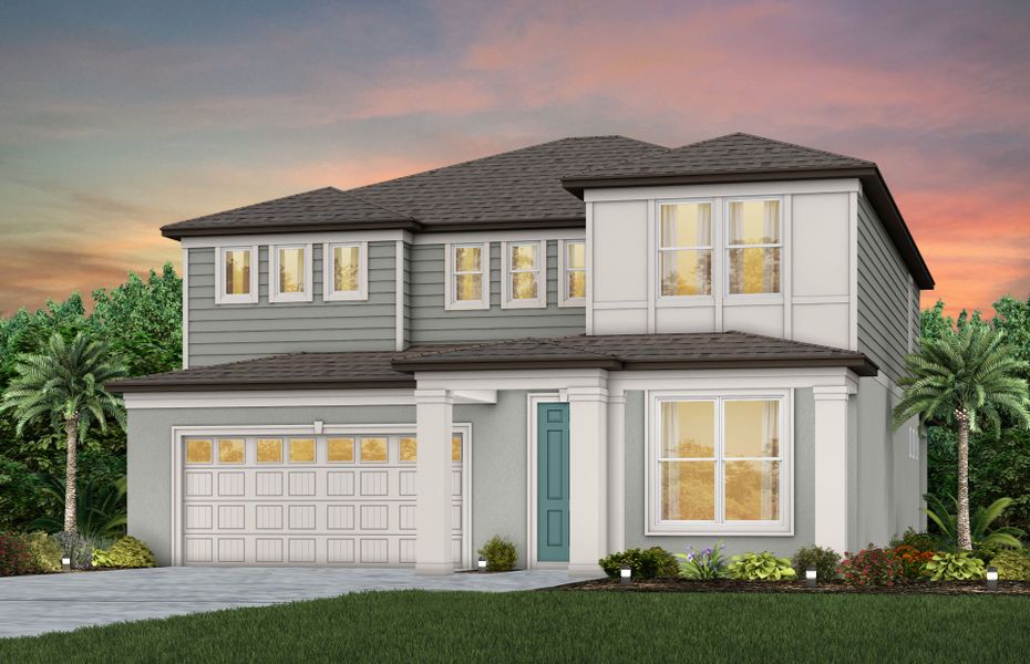 Representative exterior photo of a completed home built from the Wynfield by Pulte Homes in Seaire, Parrish, FL (Image 2). Representative exterior photo of a completed home built from the Wynfield by Pulte Homes in Seaire, Parrish, FL (Image 2).