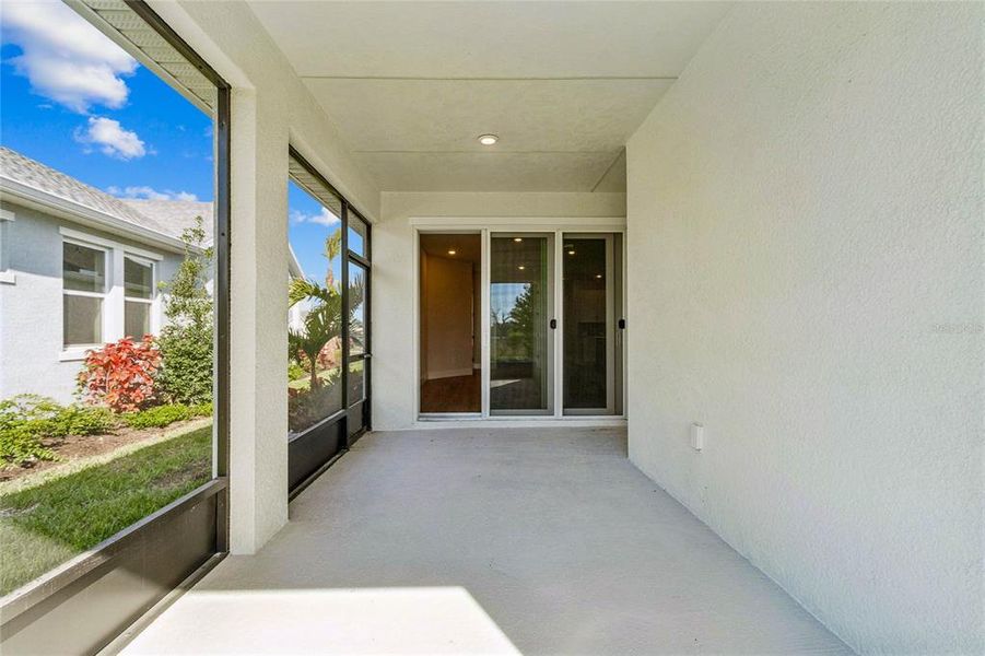 Exterior details and patio area of a home in Gracewater at Sarasota, Sarasota (Image 3).
