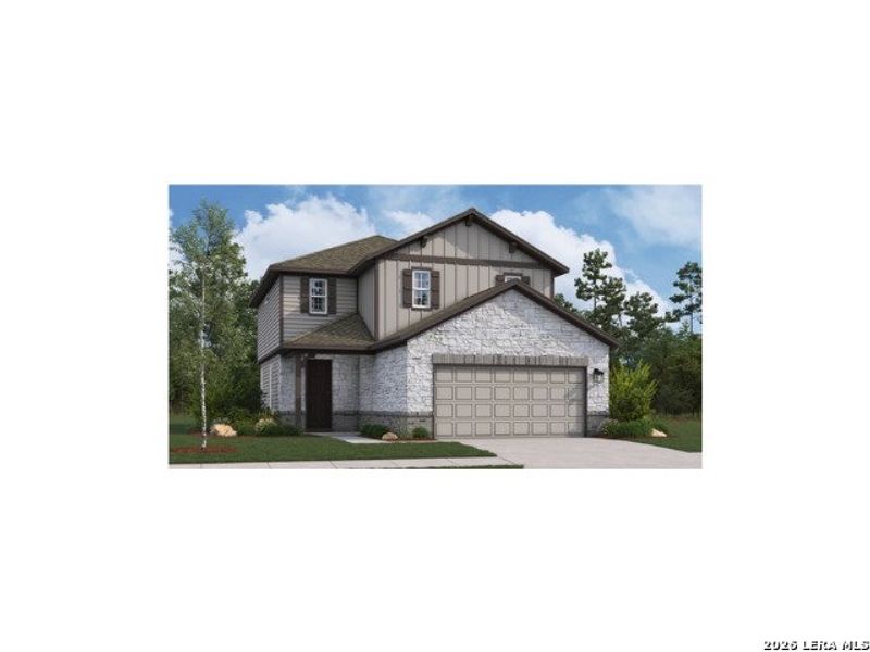 Front exterior of a new home in Veranda, San Antonio, TX, highlighting curb appeal (Image 1). Front exterior of a new home in Veranda, San Antonio, TX, highlighting curb appeal (Image 1).