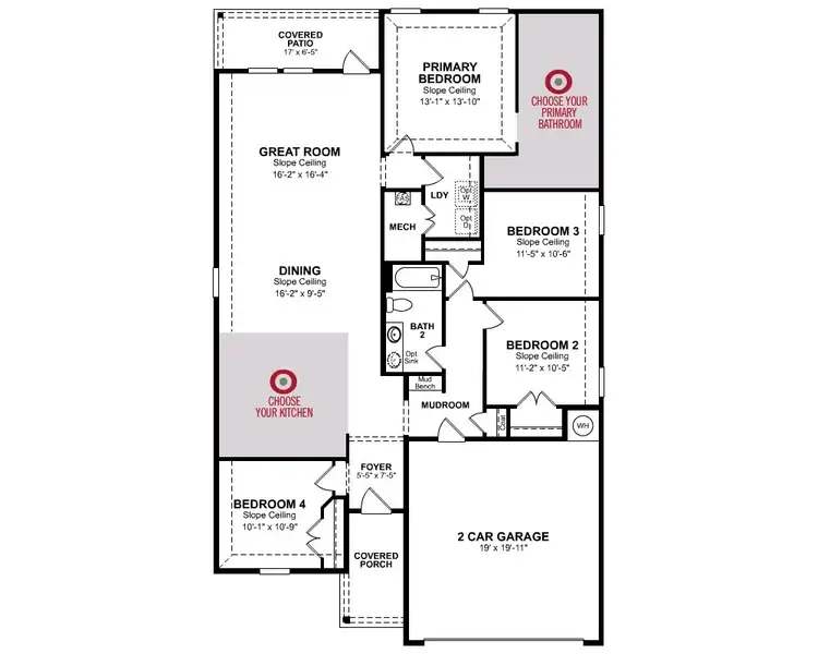 2D floor plan layout of this home in Lake Pointe, Little Elm, TX (Image 3).