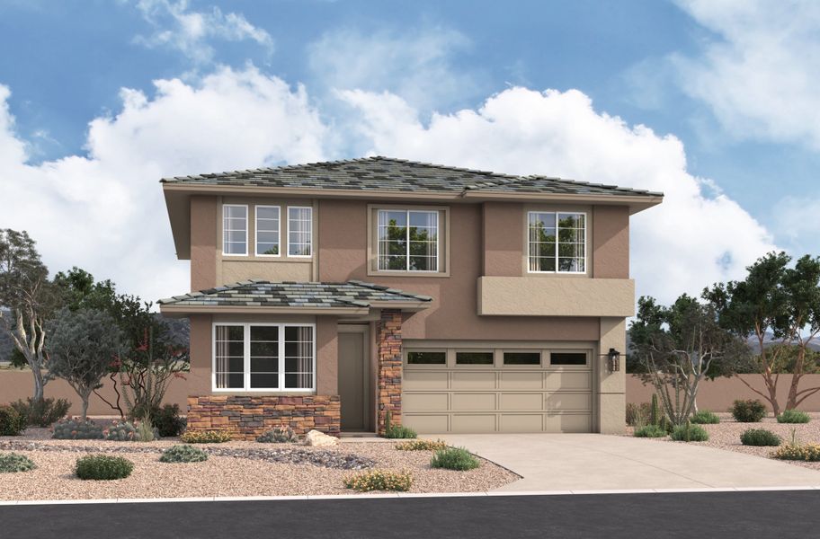 Representative exterior photo of a completed home built from the Plan by Beazer Homes in Highpointe at Northpointe, Peoria, AZ (Image 27).