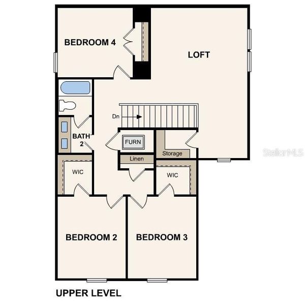 2D floor plan layout of this home in Palm Series at Seminole Palms, Palm Coast, FL (Image 3).