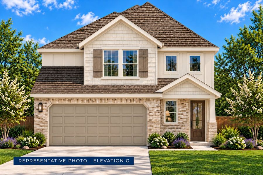 Representative exterior photo of a completed home built from the Truman F by First Texas Homes in Westside Preserve, Midlothian, TX (Image 10).