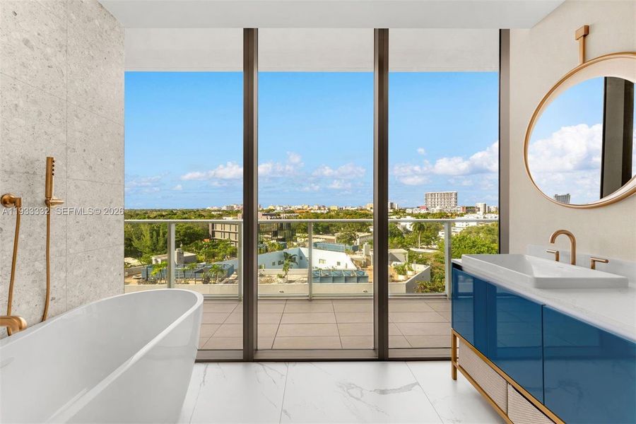 Furnished interior view inside a new home in , Miami (Image 18).