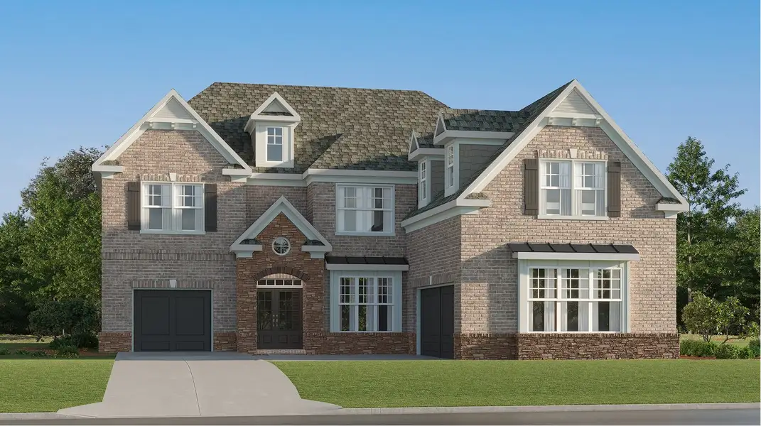 Front exterior of a new home in Deer Valley, Canton, GA, highlighting curb appeal (Image 1). Front exterior of a new home in Deer Valley, Canton, GA, highlighting curb appeal (Image 1).