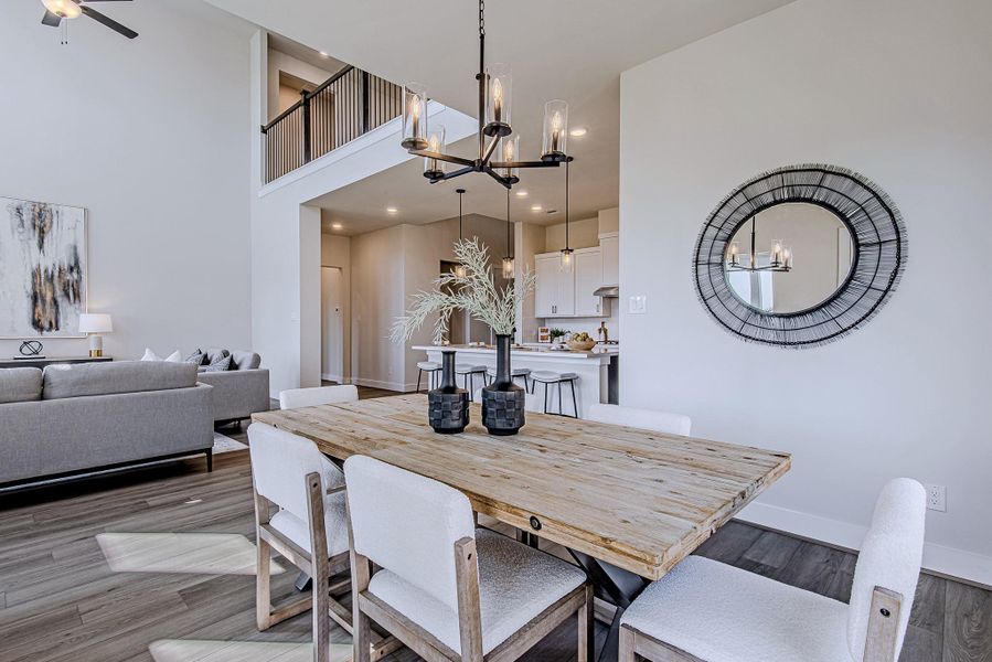 Dining space opening seamlessly to the kitchen and living area