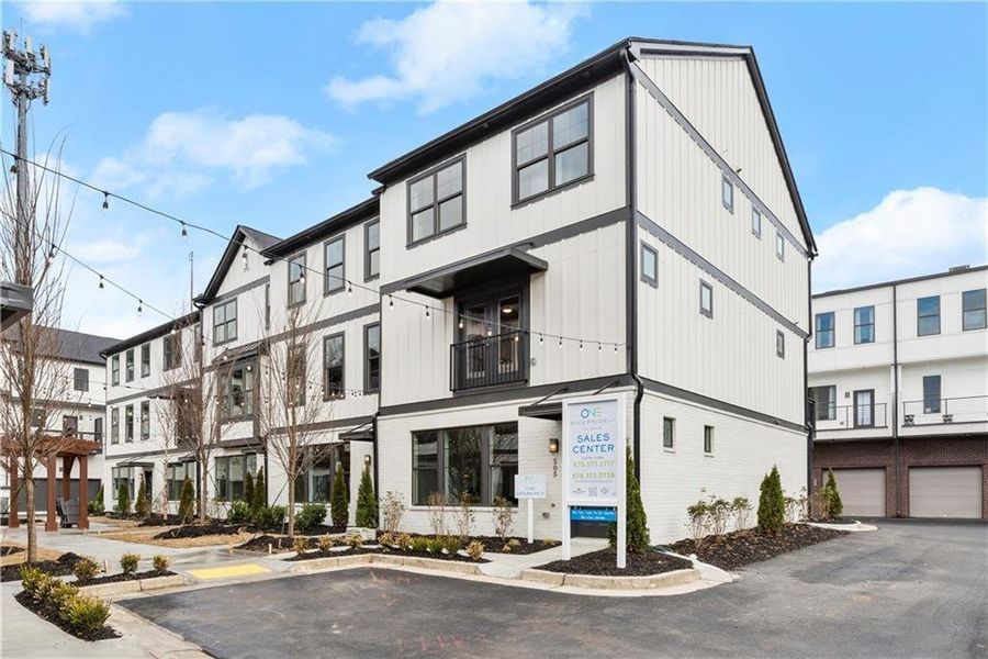 Front exterior of a new home in One Riverside West, Atlanta, GA, highlighting curb appeal (Image 22).