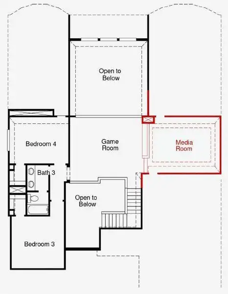 2D floor plan layout of this home in The Meadows at Imperial Oaks, Spring, TX (Image 3). 2D floor plan layout of this home in The Meadows at Imperial Oaks, Spring, TX (Image 3).