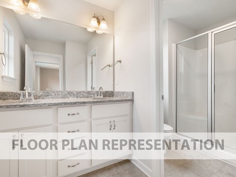 Athens 3 Bedroom Plan Primary Bathroom | Ivey Homes