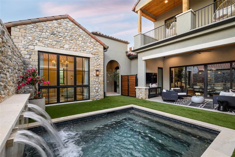Exterior details and patio area of a home in , Westlake (Image 20).