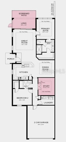 2D floor plan layout of this home in Esplanade at Wellen Park, Englewood, FL (Image 3).