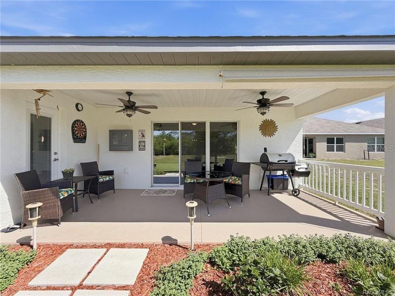 Exterior details and patio area of a home in The Fairways At Twisted Oaks, Beverly Hills (Image 29).
