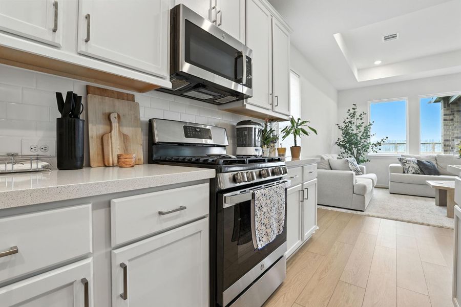 Furnished interior view inside a new home in Bridge Creek 45s and 50s, Cypress (Image 11). Furnished interior view inside a new home in Bridge Creek 45s and 50s, Cypress (Image 11).