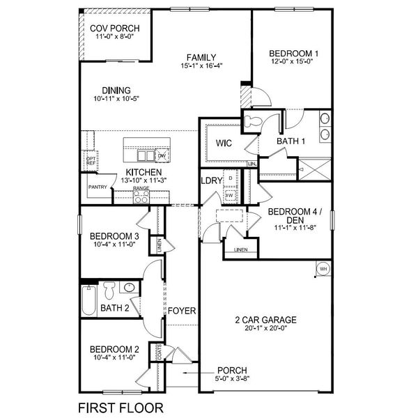 2D floor plan layout of this home in Cedar Gap, Fountain Inn, SC (Image 4).