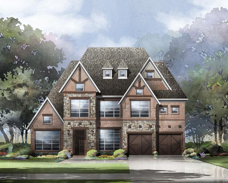 Representative exterior photo of a completed home built from the Grand Monterra II by Grand Homes in Grand Oaks, Celina, TX (Image 21).