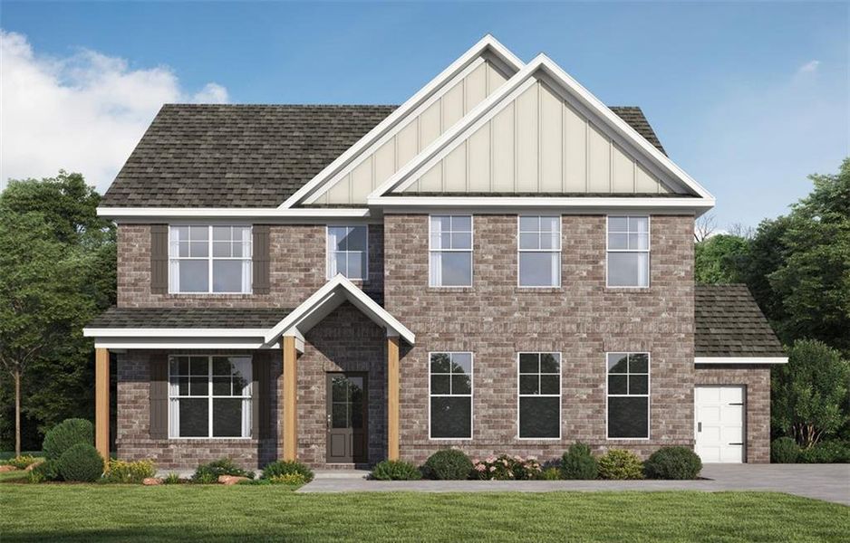 Front exterior of a home in the The Fairways at Mirror Lake community, located in Villa Rica, GA (Image 6).