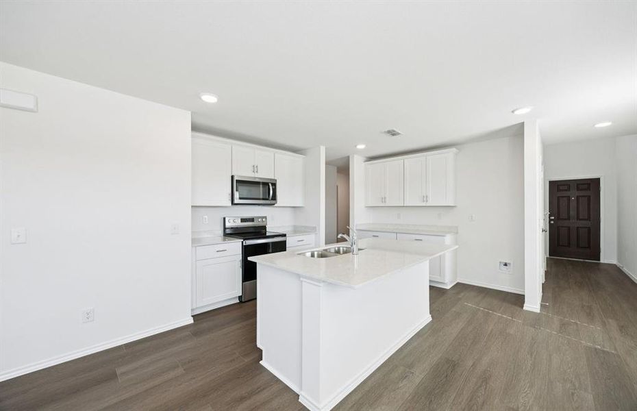 Kitchen with large island Kitchen with large island