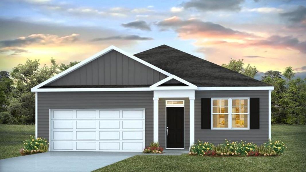 Front exterior of a new home in Hillcrest, Ravenel, SC, highlighting curb appeal (Image 16).