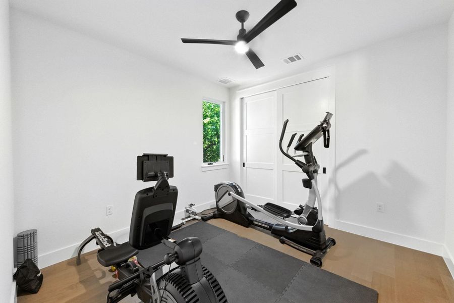 Bedroom #2 on 2nd floor, presently used as a gym Bedroom #2 on 2nd floor, presently used as a gym