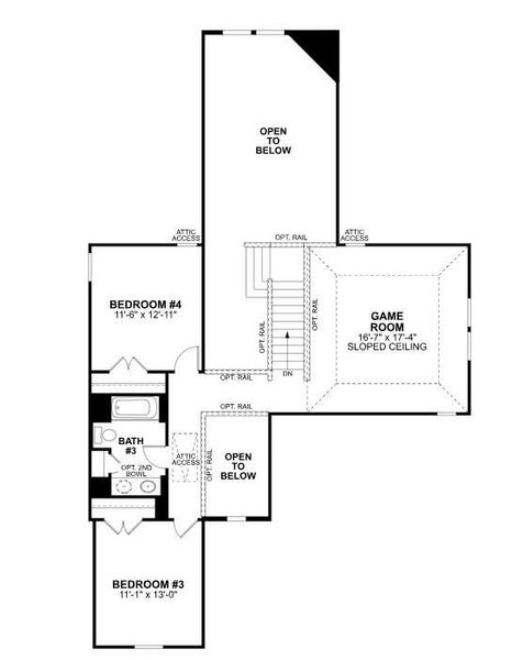 2D floor plan layout of this home in Hallimore Ranch, Rosenberg, TX (Image 4).