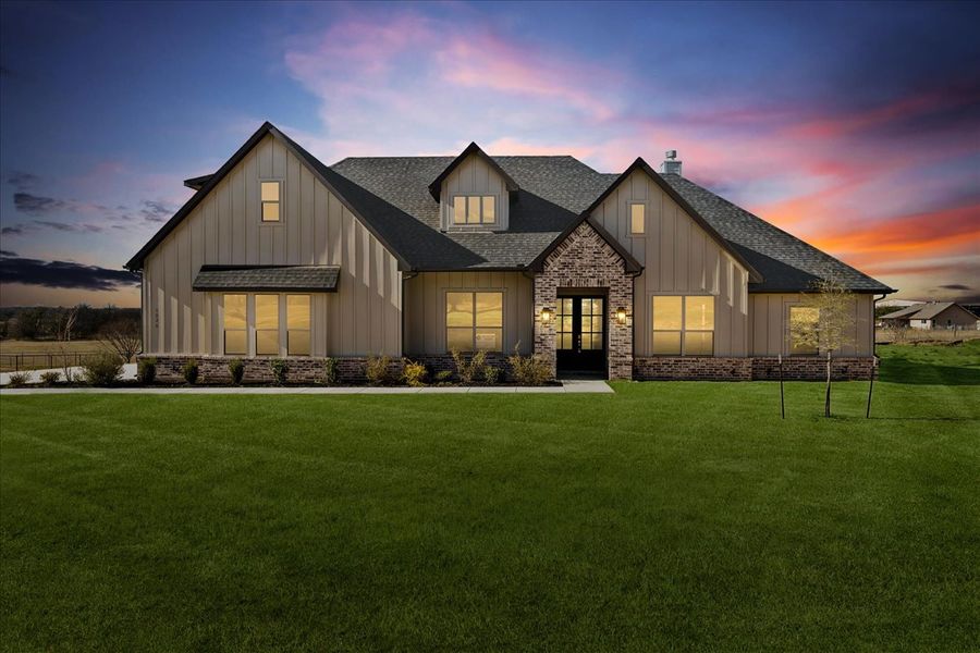 Front exterior of a new home in Brock Heights, Brock, TX, highlighting curb appeal (Image 40).