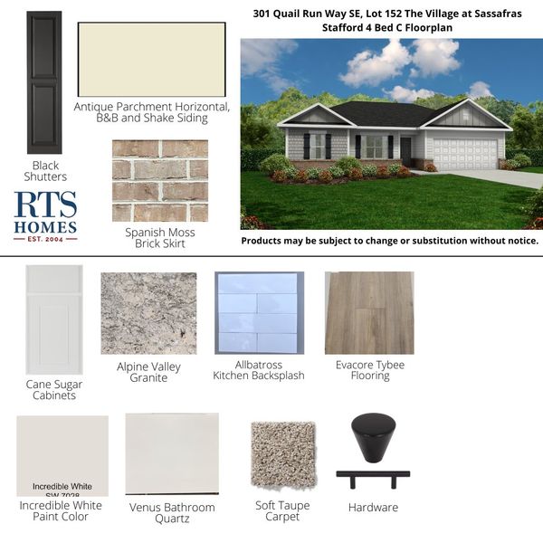 2D floor plan layout of this home in The Village at Sassafras, Allenhurst, GA (Image 3).