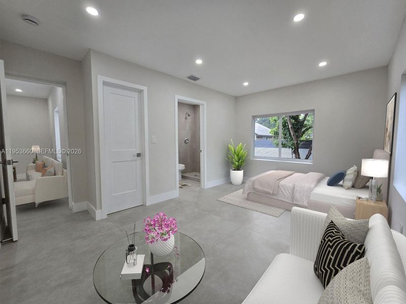 Furnished interior view inside a new home in , Miami (Image 17).