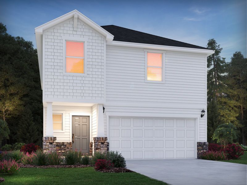 Representative exterior photo of a completed home built from the Lennon by Meritage Homes in Creek Ridge - Heritage Collection, Spartanburg, SC (Image 14). Representative exterior photo of a completed home built from the Lennon by Meritage Homes in Creek Ridge - Heritage Collection, Spartanburg, SC (Image 14).