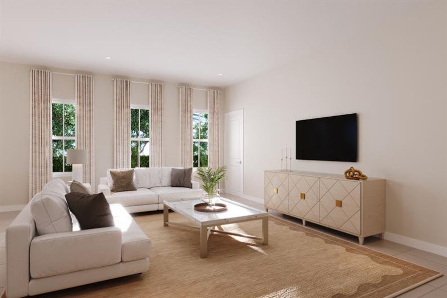 Representative furnished interior of a home built from the Aurora by Ryan Homes in Cedar Landings, Leesburg (Image 3).