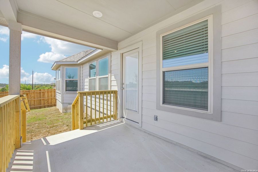 Exterior details and patio area of a home in Arcadia Ridge - Classic Series, San Antonio (Image 30).