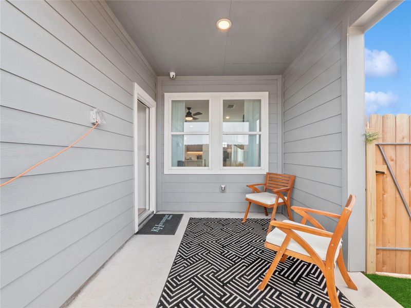 Enjoy the outdoors on the covered patio Enjoy the outdoors on the covered patio