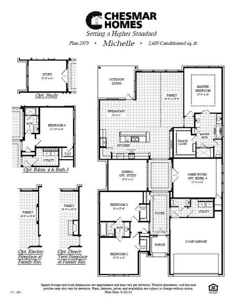 2D floor plan layout of this home in Highland Village, Georgetown, TX (Image 5).